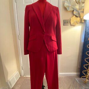 Worthington Size 14 Jacket, Size 12 Pants, Women's Red Pant Suit